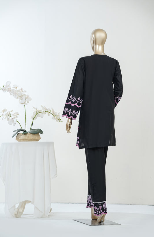 Erayas by Amna Khadija Embroidered Cotton Stitched 2 Piece Co-ord Set - AKEE-08 - AM26ERYS - Black - Summer Collection