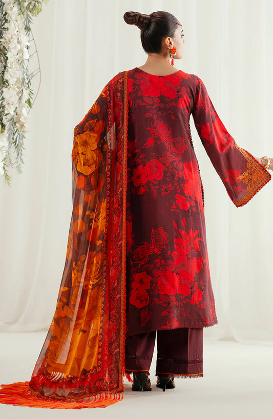 Eres Bonita by Bin Ilyas Embroidered Viscose Unstitched 3 Piece Suit - 1106-A - BL25BN - Maroon - Winter Collection