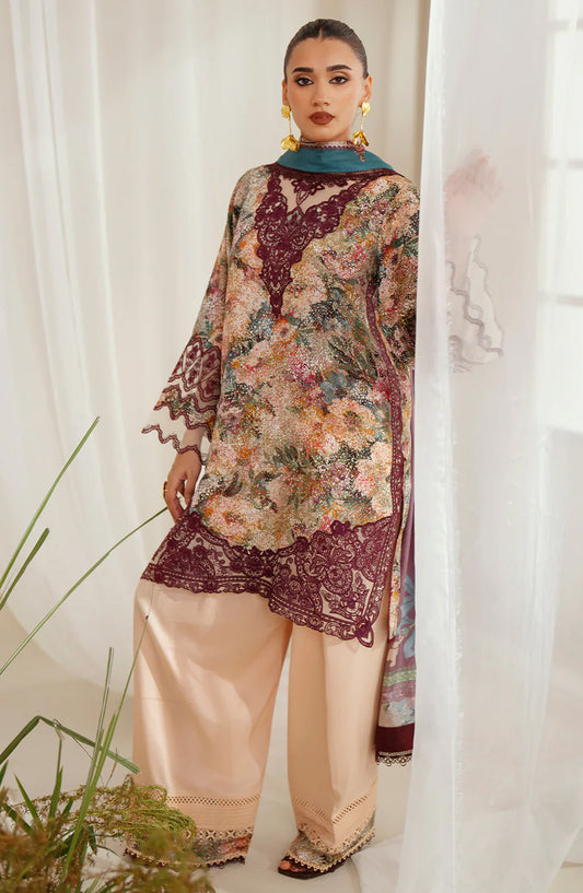 Eres Bonita by Bin Ilyas Embroidered Viscose Unstitched 3 Piece Suit - 1104-B - BL25BN - Pink - Winter Collection
