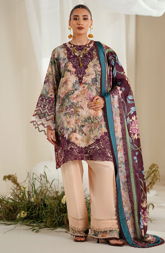 Eres Bonita by Bin Ilyas Embroidered Viscose Unstitched 3 Piece Suit - 1104-B - BL25BN - Pink - Winter Collection