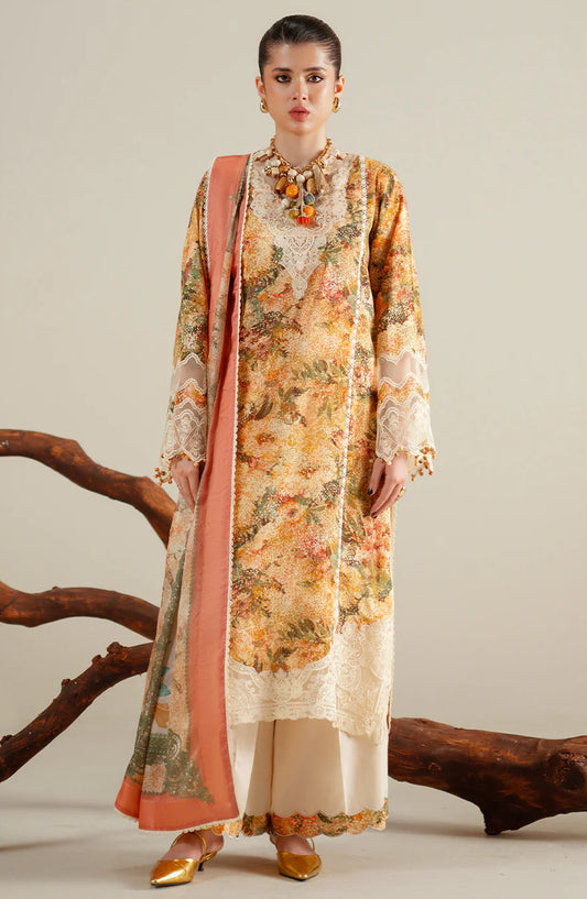 Eres Bonita by Bin Ilyas Embroidered Viscose Unstitched 3 Piece Suit - 1104-A - BL25BN - Yellow - Winter Collection