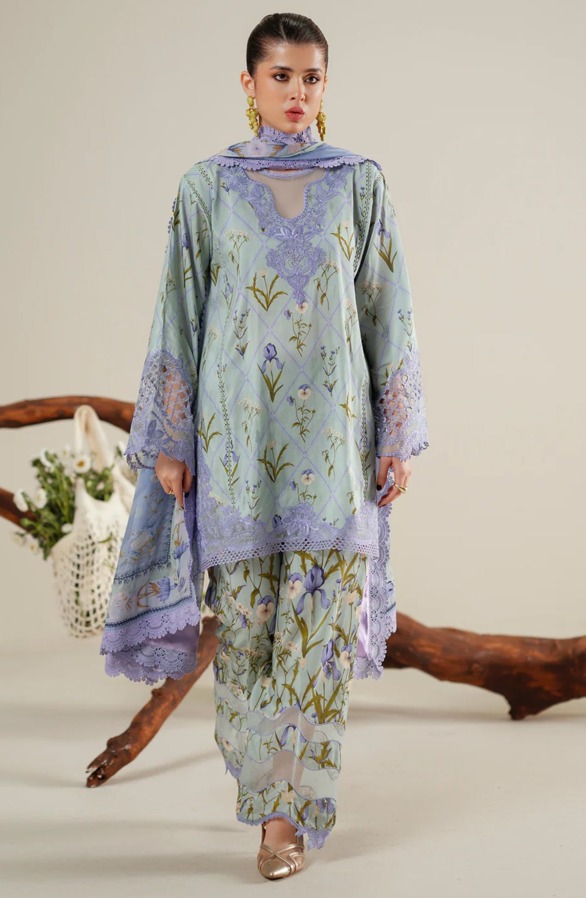 Eres Bonita by Bin Ilyas Embroidered Viscose Unstitched 3 Piece Suit - 1103-A - BL25BN - Blue - Winter Collection