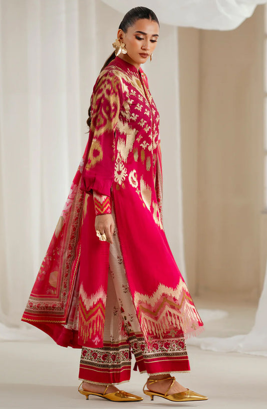 Eres Bonita by Bin Ilyas Embroidered Viscose Unstitched 3 Piece Suit - 1102-A - BL25BN - Red - Winter Collection