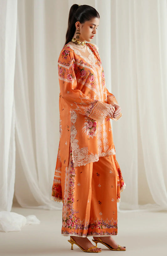 Eres Bonita by Bin Ilyas Embroidered Viscose Unstitched 3 Piece Suit - 1101-A - BL25BN - Orange - Winter Collection