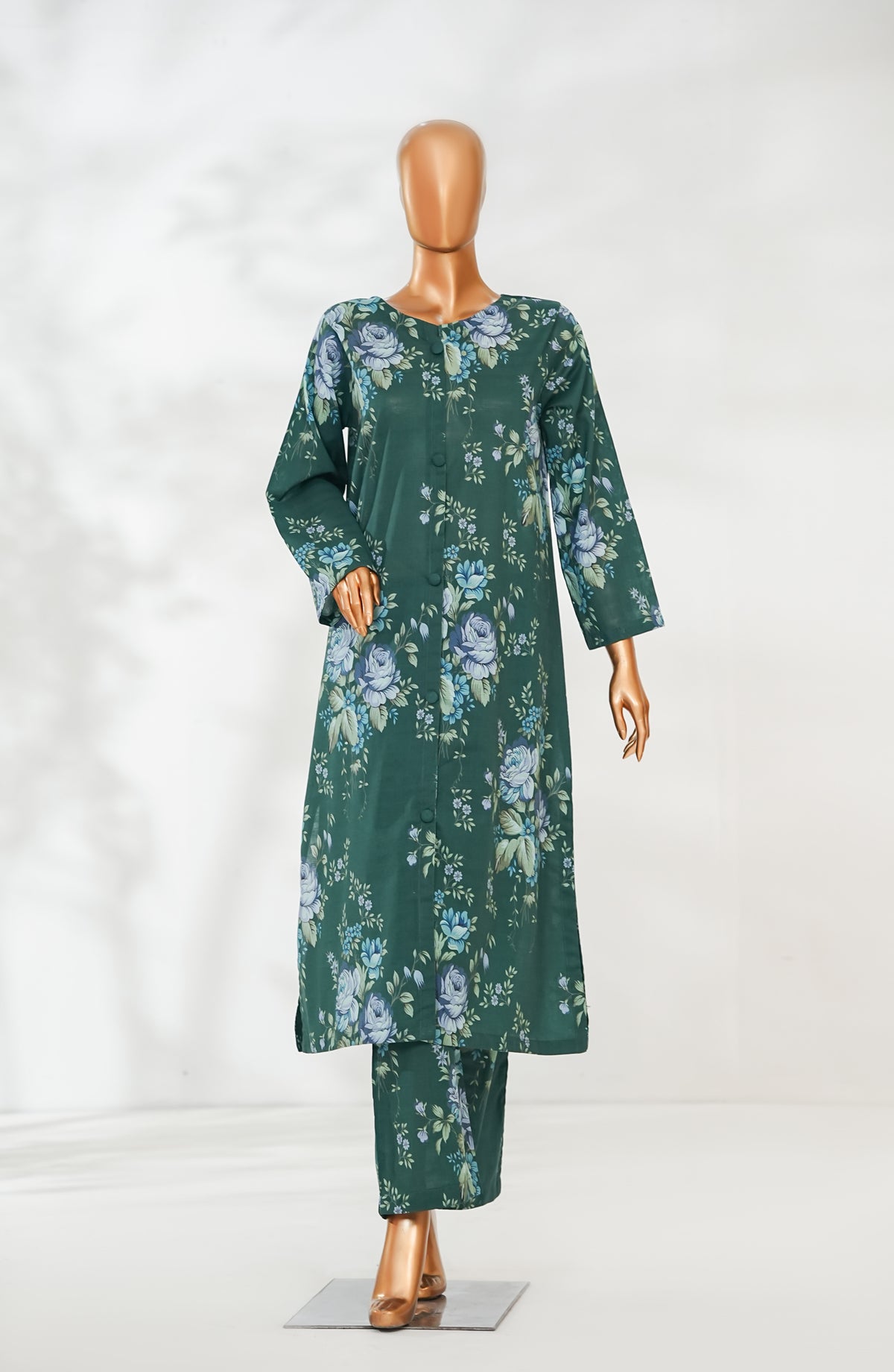 Ethnic Prints by Amna Khadija Printed Bana Dora Stitched 2 Piece Suit - AKEP-04 - AM26ETH - Green - Spring Summer Collection