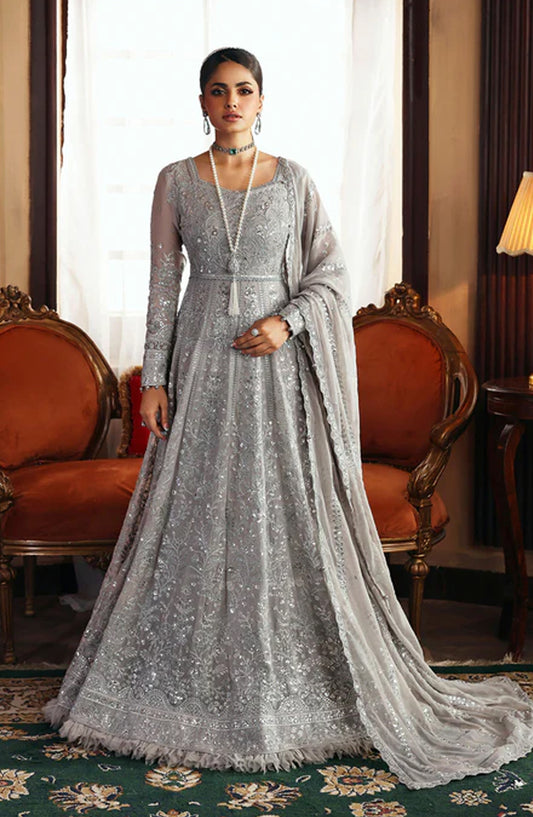 Evayna by Gulaal Embroidered Chiffon Unstitched 3 Piece Suit - Sheyza - GUL25EV - Grey - Festive Collection