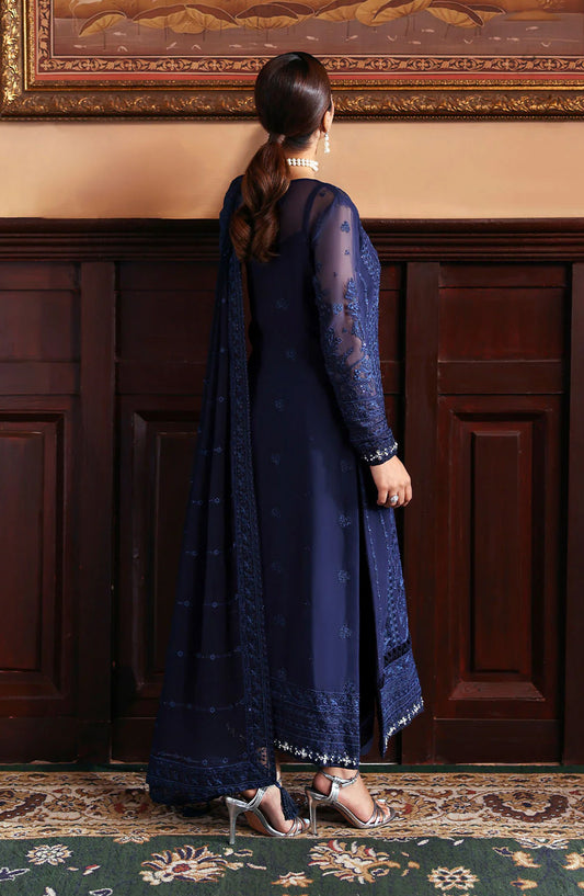 Evayna by Gulaal Embroidered Chiffon Unstitched 3 Piece Suit - Leesha - GUL25EV - Blue - Festive Collection