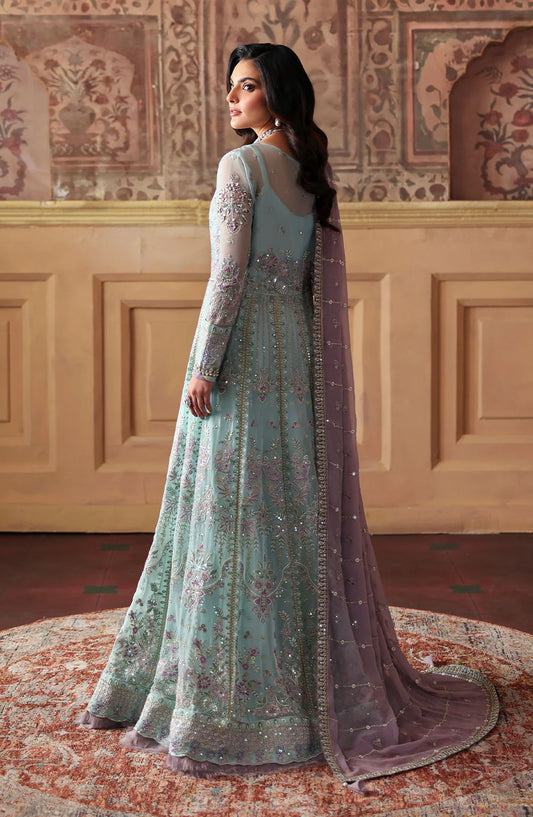 Evayna by Gulaal Embroidered Chiffon Unstitched 3 Piece Suit - Delina - GUL25EV - Blue - Festive Collection