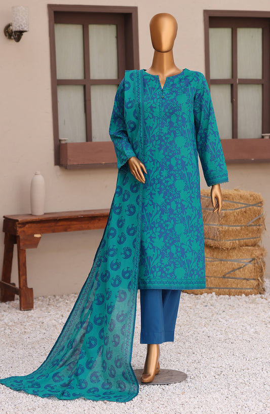 Everyday Prints by HZ Printed Lawn Unstitched 3 Piece Suit - D-07 - HZ26RDL - Blue - Summer Collection