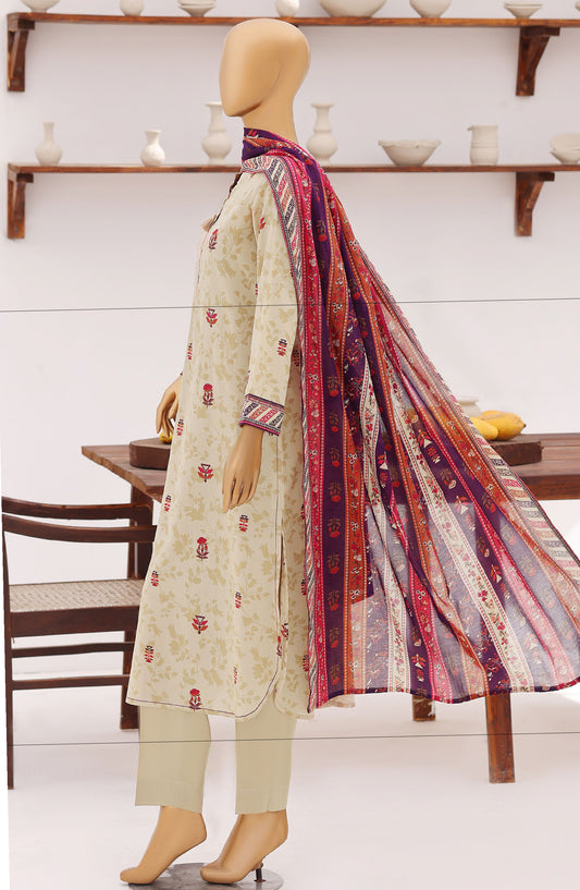 Everyday Prints by HZ Printed Lawn Unstitched 3 Piece Suit - D-06 - HZ26RDL - Yellow - Summer Collection