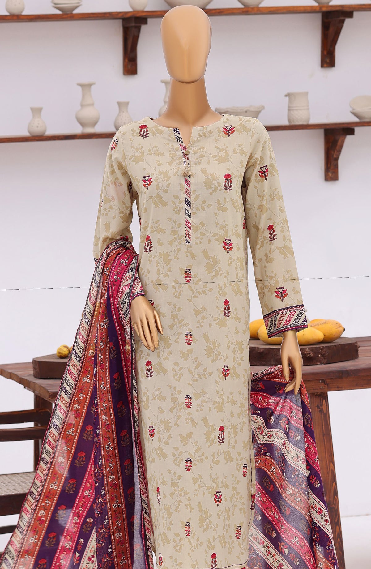 Everyday Prints by HZ Printed Lawn Unstitched 3 Piece Suit - D-06 - HZ26RDL - Yellow - Summer Collection