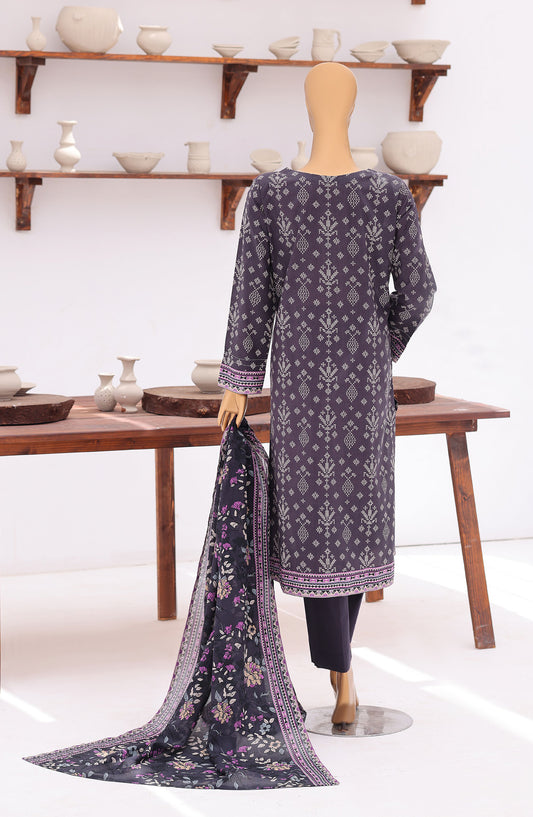 Everyday Prints by HZ Printed Lawn Unstitched 3 Piece Suit - D-03 - HZ26RDL - Purple - Summer Collection