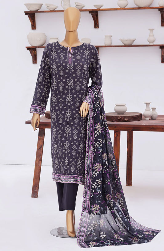 Everyday Prints by HZ Printed Lawn Unstitched 3 Piece Suit - D-03 - HZ26RDL - Purple - Summer Collection