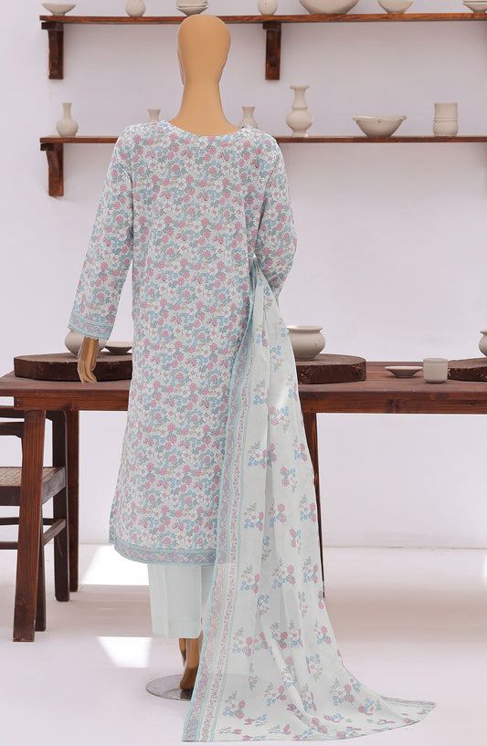 Everyday Prints by HZ Printed Lawn Unstitched 3 Piece Suit - D-02 - HZ26RDL - Blue - Summer Collection