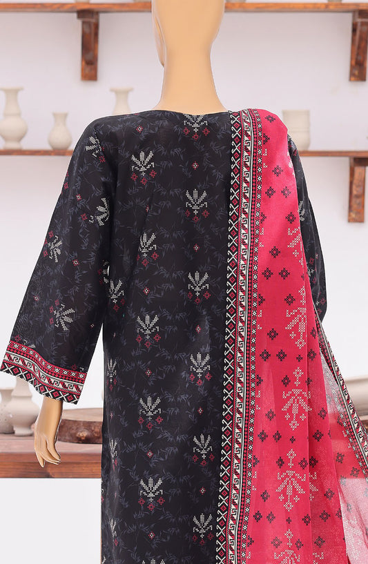 Everyday Prints by HZ Printed Lawn Unstitched 3 Piece Suit - D-01 - HZ26RDL - Black - Summer Collection