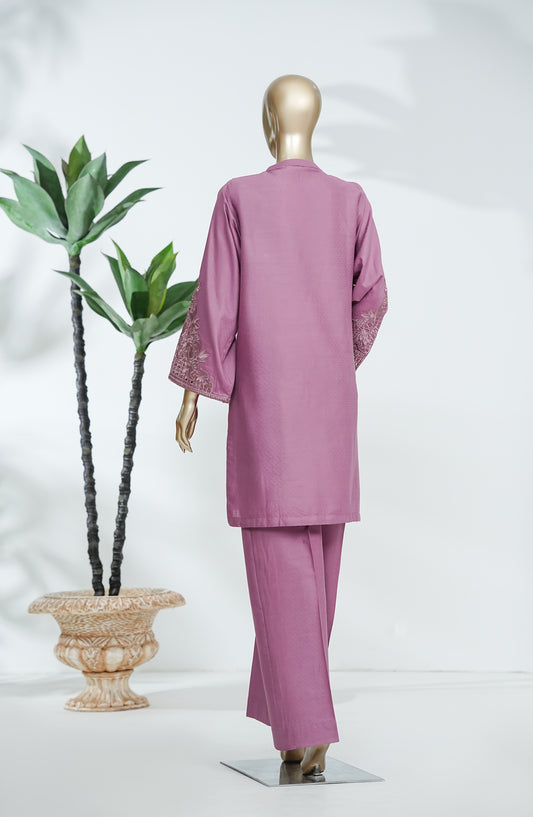 Feeya by Amna Khadija Embroidered Self Jacquard Stitched 2 Piece Co-ords - FEE-02 - AM26FYA - Pink - Eid Collection