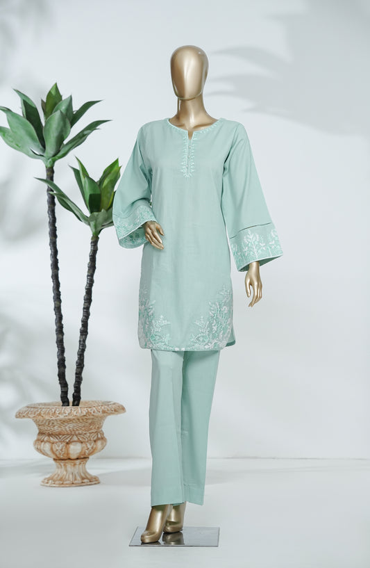 Feeya by Amna Khadija Embroidered Self Jacquard Stitched 2 Piece Co-ords - FEE-04 - AM26FYA - Sea Green - Eid Collection
