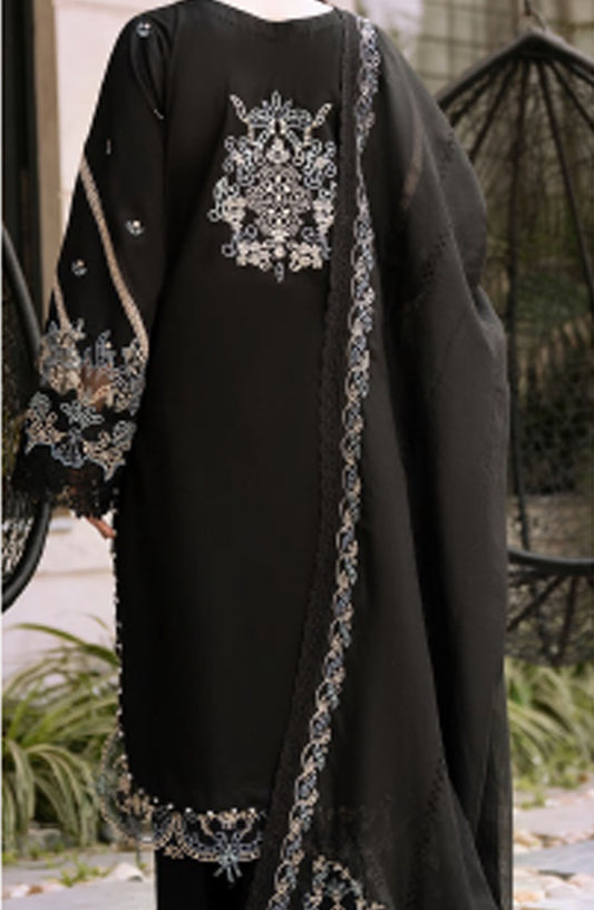 Florent Embroidered Lawn Unstitched 3 Piece Suit - FL25BVC - FL-01 - Black - Summer Collection
