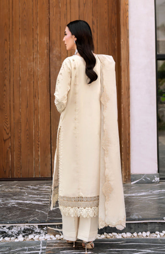 Florent Embroidered Lawn Unstitched 3 Piece Suit - FL25BVC - FL-07 - Off White - Summer Collection