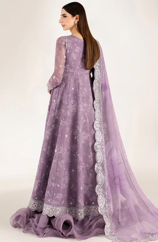 Fiorella Formals by Farasha Embroidered Chiffon Unstitched 3 Piece Suit - Violet Dreams - FSH25FR - Purple - Festive Collection