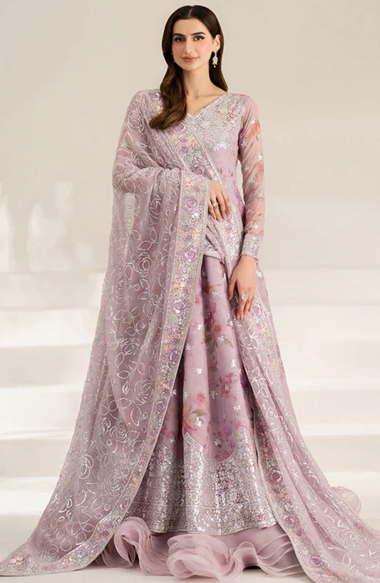 Fiorella Formals by Farasha Embroidered Chiffon Unstitched 3 Piece Suit - Lilly Passion - FSH25FR - Purple - Festive Collection
