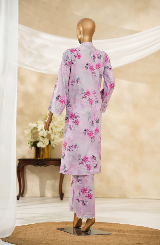 Floral Hours by Amna Khadija Digital Print & Embroidered Chikankari Cotton Stitched 2 Piece Suit - FHEC-08 - AM25FLRH - Pink - Casual Collection