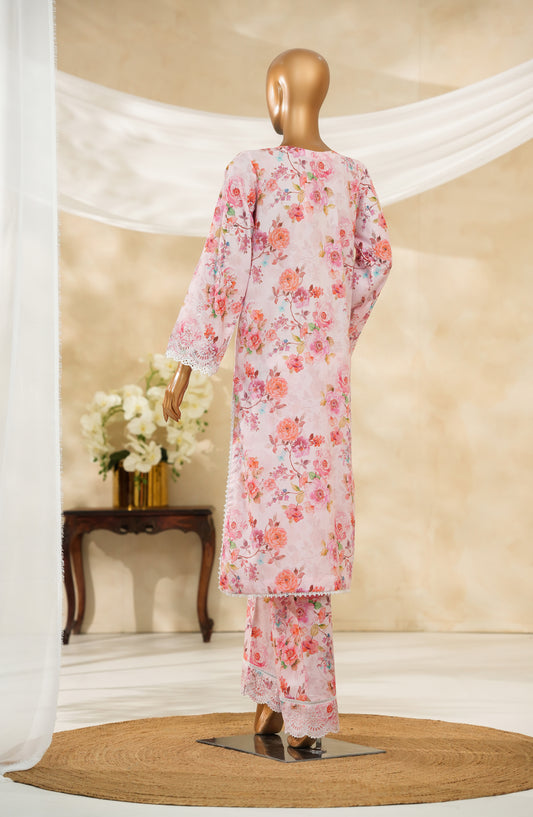 Floral Hours by Amna Khadija Digital Print & Embroidered Chikankari Cotton Stitched 2 Piece Suit - FHEC-10 - AM25FLRH - Pink - Casual Collection