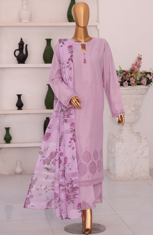 Floral Vibes by HZ Embroidered Lawn Unstitched 3 Piece Suit - FVE-07 - HZ26FLV - Purple - Summer Collection