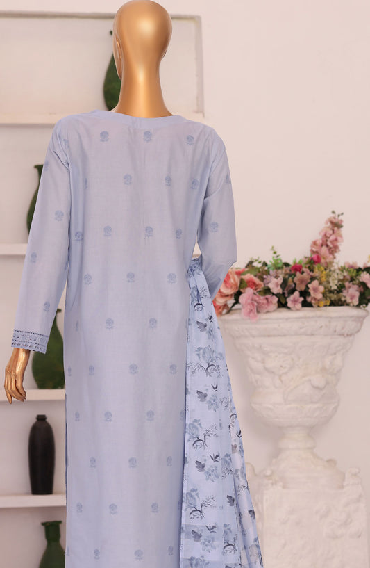 Floral Vibes by HZ Embroidered Lawn Unstitched 3 Piece Suit - FVE-04 - HZ26FLV - Blue - Summer Collection