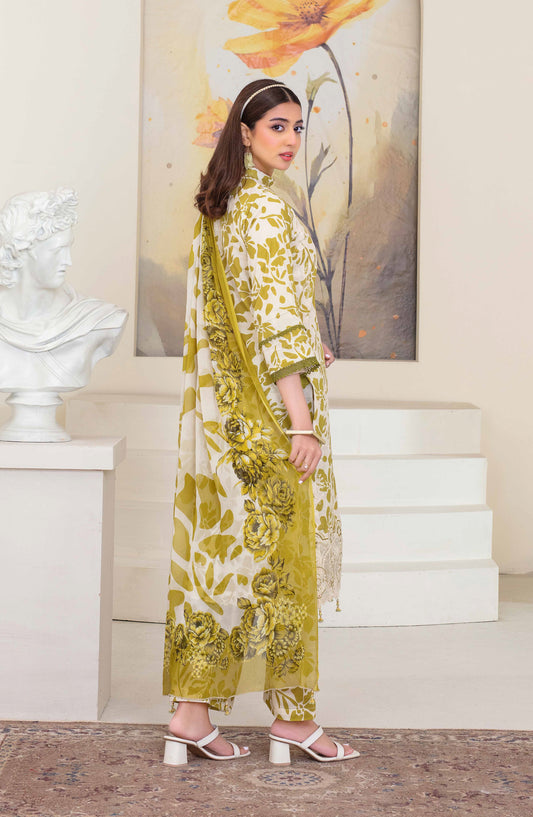 Floral by Aalaya Exclusive Embroidered Lawn Unstitched 3 Piece Suit - D-06 - ALY26FL - Green - Summer Collection