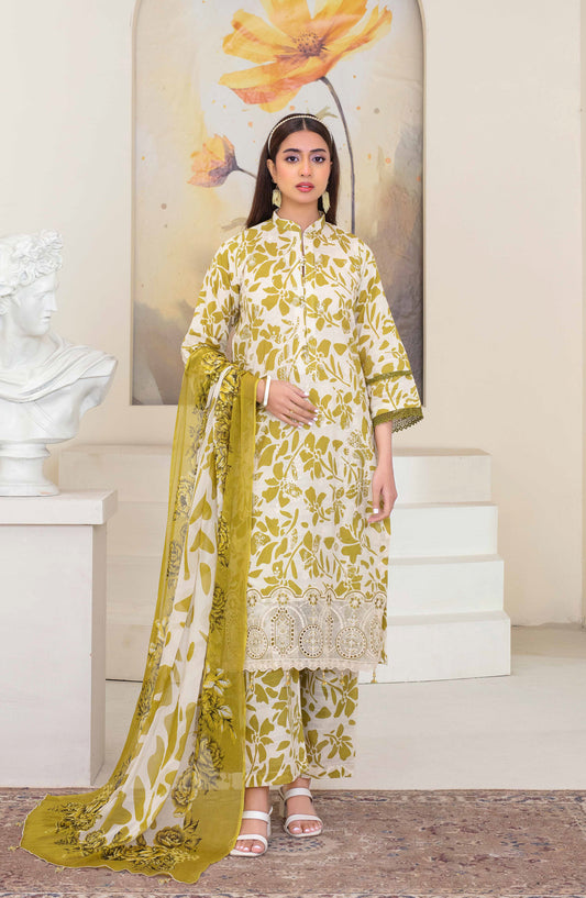 Floral by Aalaya Exclusive Embroidered Lawn Unstitched 3 Piece Suit - D-06 - ALY26FL - Green - Summer Collection