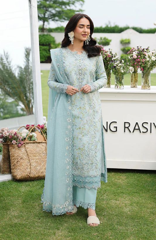 Florence by Rang Rasiya Embroidered Lawn Unstitched 3 Piece Suit - Yasna - RR26RNC - Blue - Summer Collection
