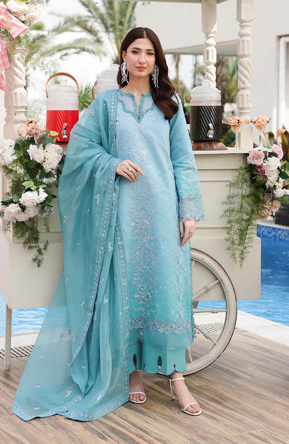 Florence by Rang Rasiya Embroidered Lawn Unstitched 3 Piece Suit - Tara - RR26RNC - Blue - Summer Collection
