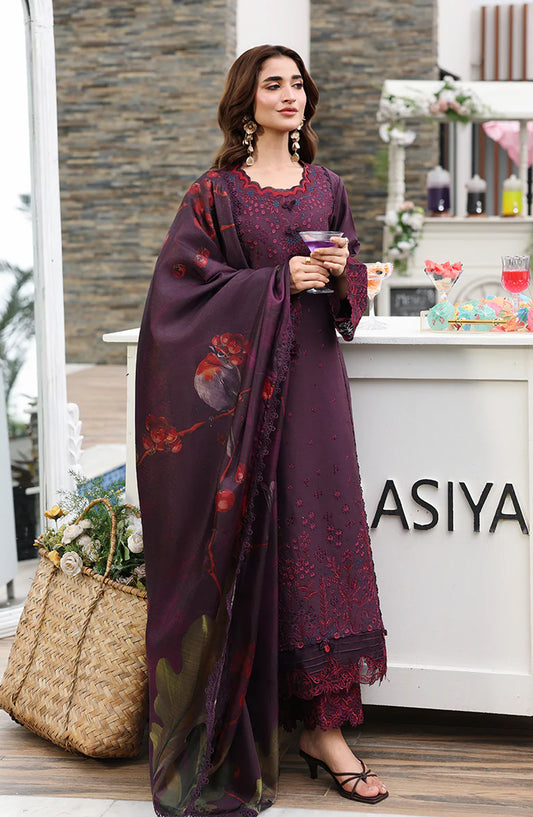 Florence by Rang Rasiya Embroidered Lawn Unstitched 3 Piece Suit - Arezou - RR26RNC - Purple - Summer Collection