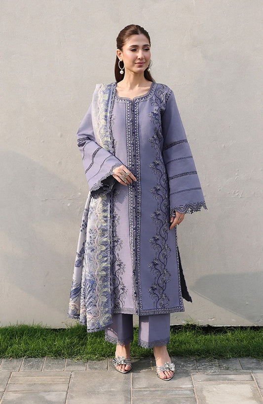 Florence by Rang Rasiya Embroidered Lawn Unstitched 3 Piece Suit - Mahnaz - RR26RNC - Blue - Summer Collection