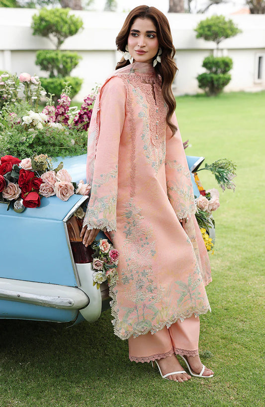 Florence by Rang Rasiya Embroidered Lawn Unstitched 3 Piece Suit - Laleh - RR26RNC - Pink - Summer Collection