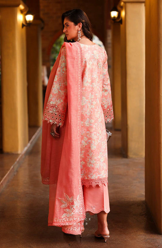 Florence by Rang Rasiya Embroidered Lawn Unstitched 3 Piece Suit - SAFINA - RR26FL - Pink - Summer Collection
