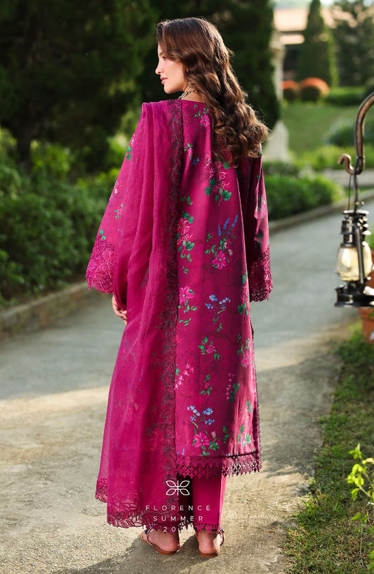 Florence by Rang Rasiya Embroidered Lawn Unstitched 3 Piece Suit - MAHRA - RR26FL - Pink - Summer Collection