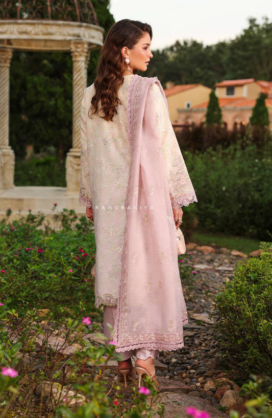 Florence by Rang Rasiya Embroidered Lawn Unstitched 3 Piece Suit - HANEEN - RR26FL - Pink - Summer Collection