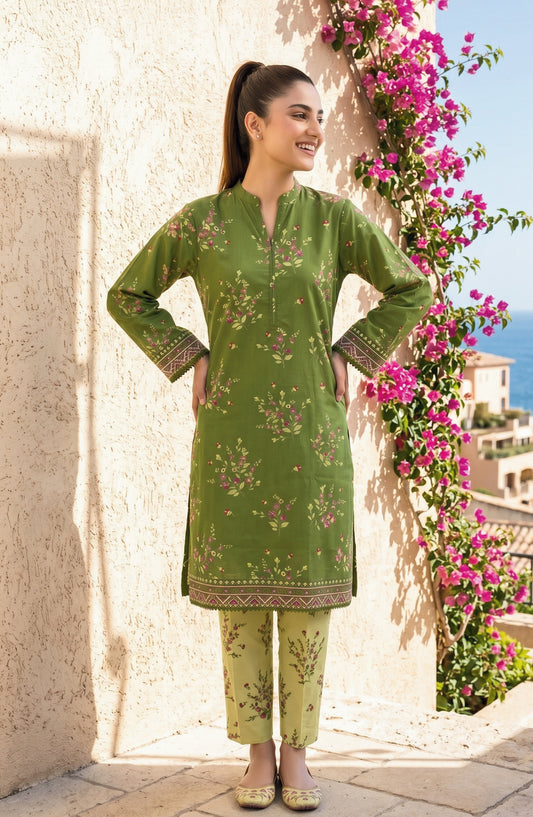 Florence by Tawakkal Fabrics Printed Lawn Stitched 2 Piece Suit - D-4205 - TF26FLTW - Green - Summer Collection