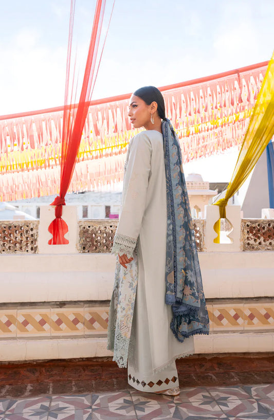 Florent Basant Embroidered Chikankari Unstitched 3 Piece Suit - FBC-5B - FL26BSN - Blue - Summer Collection