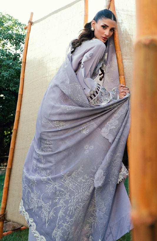 Florent Embroidered Lawn Unstitched 3 Piece Suit - FEF-5B - FL26EDE - Purple - Festive Collection