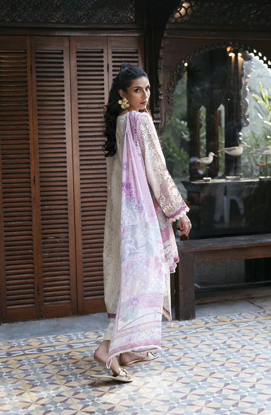 Florent Luxury Embroidered Lawn Unstitched 3 Piece Suit - FEL-6A - FL26DT - Lemon - Eid Collection