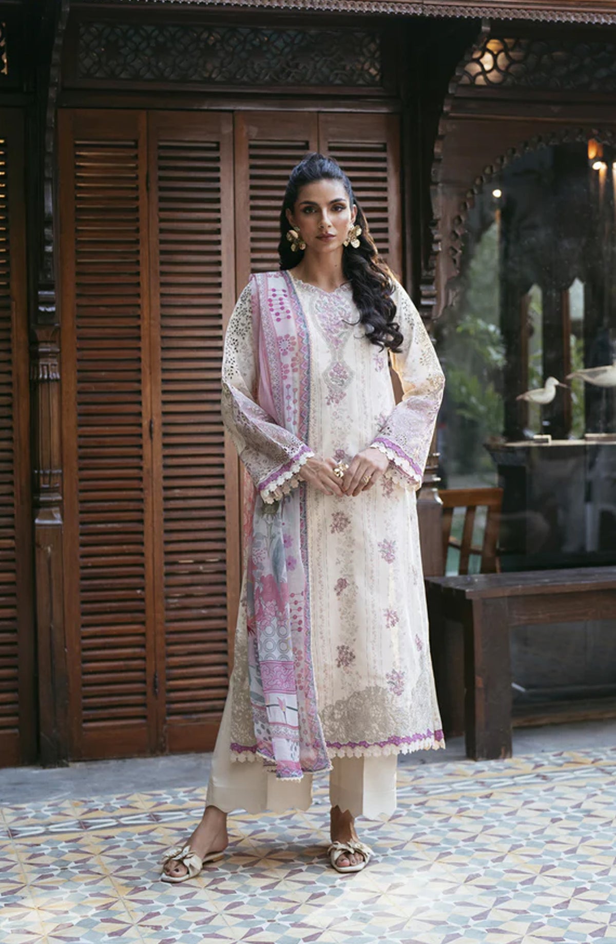 Florent Luxury Embroidered Lawn Unstitched 3 Piece Suit - FEL-6A - FL26DT - Lemon - Eid Collection