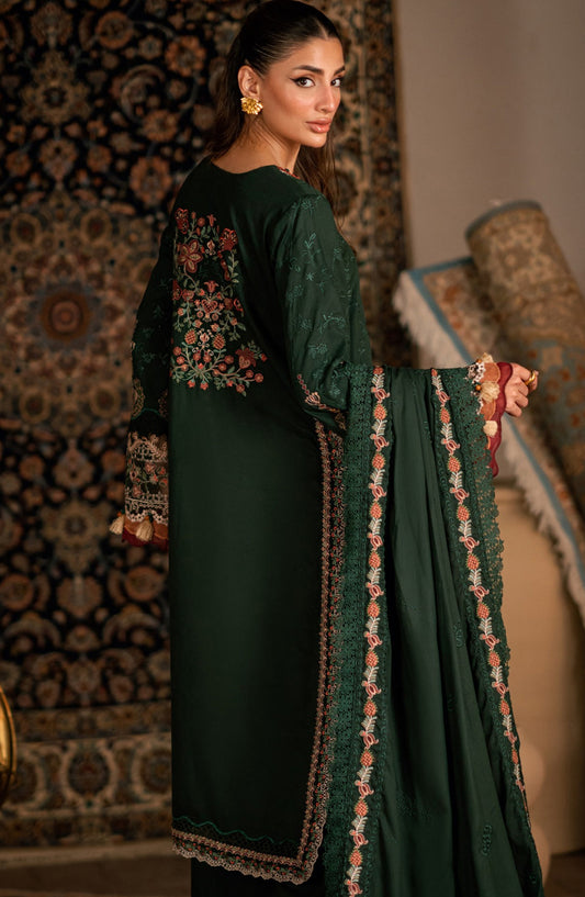 Florent Shades of Winter Embroidered Marina Twill Unstitched 3 Piece Suit - FL-7A - FL25SHW - Purple - Luxury Collection