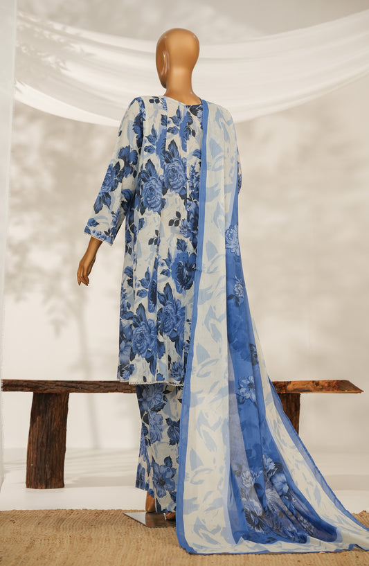 Florenza by Amna Khadija Printed Lawn Stitched 3 Piece Suit - AKF-02 - AM25FLZ - Blue - Summer Collection
