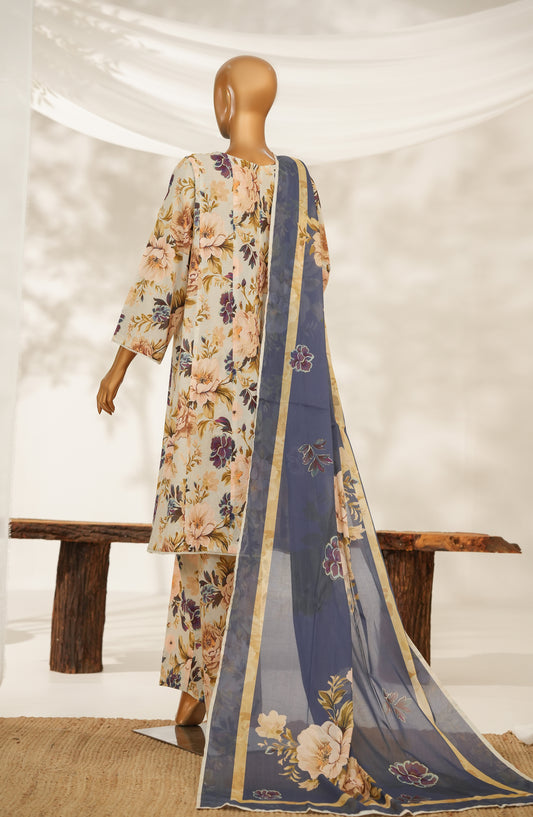 Florenza by Amna Khadija Printed Lawn Stitched 3 Piece Suit - AKF-03 - AM25FLZ - Fawn - Summer Collection