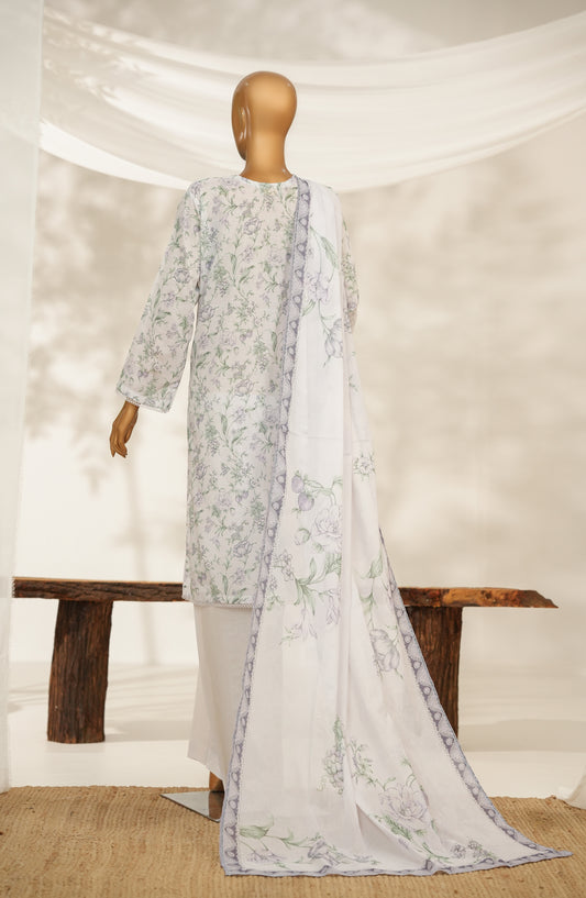 Florenza by Amna Khadija Printed Lawn Stitched 3 Piece Suit - AKF-06 - AM25FLZ - White - Summer Collection