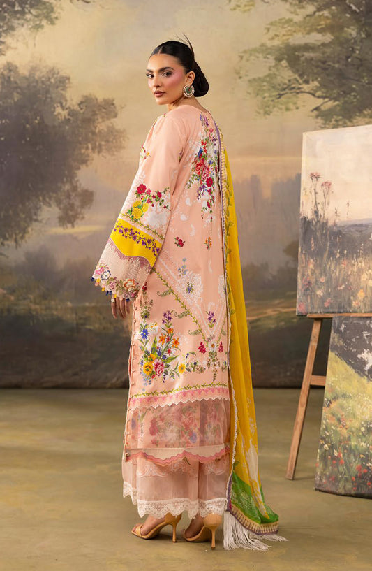 Florum by Joy Luxury Embroidered Lawn Unstitched 3 Piece Suit - D-06 - JY26FL - Pink - Summer Collection