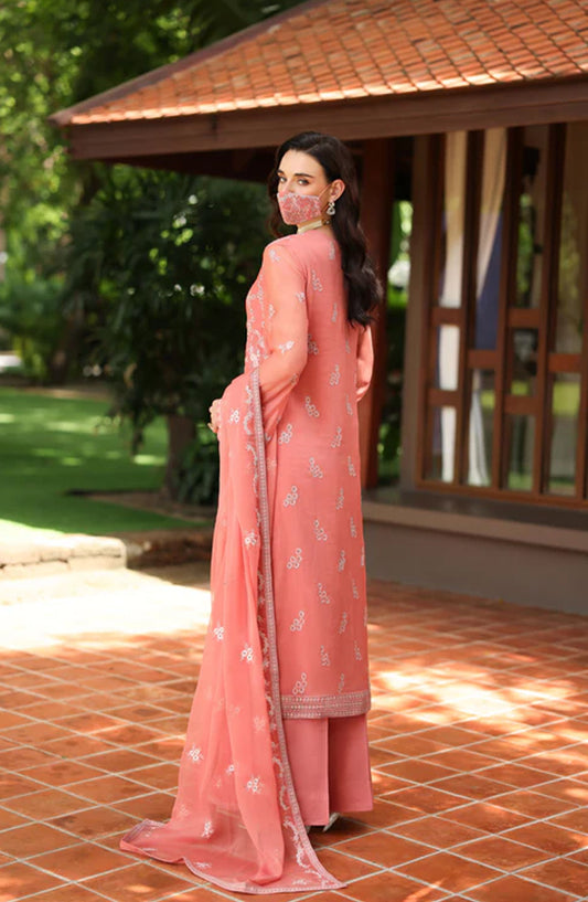Flossie Naayab by Kuch Khas Embroidered Chiffon Unstitched 3 Piece Suit - K-102 - FLS25NKK - Pink - Festive Collection